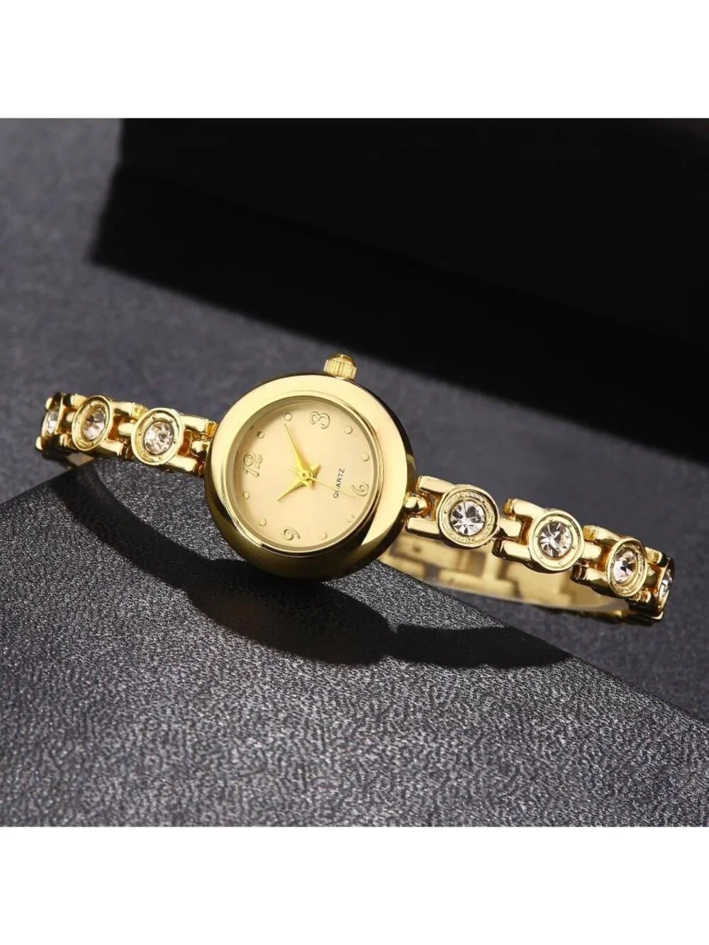 Women's All Gold Analog Quartz Relogio Feminino Waterproof Bracelet Wrist Watch
